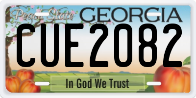 GA license plate CUE2082