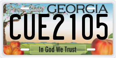 GA license plate CUE2105