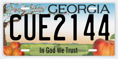 GA license plate CUE2144
