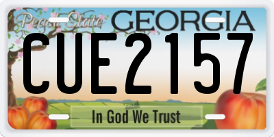 GA license plate CUE2157