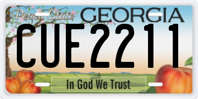 GA license plate CUE2211