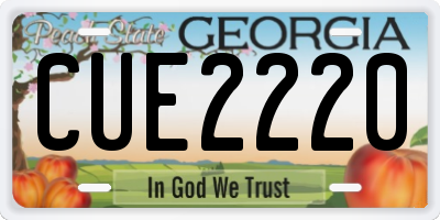 GA license plate CUE2220