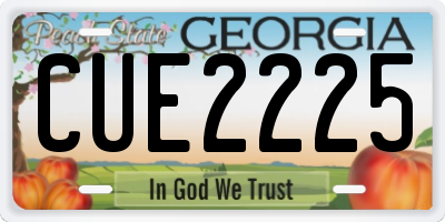 GA license plate CUE2225