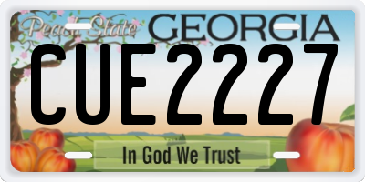 GA license plate CUE2227
