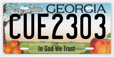 GA license plate CUE2303