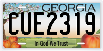 GA license plate CUE2319