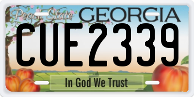 GA license plate CUE2339