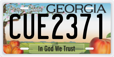 GA license plate CUE2371