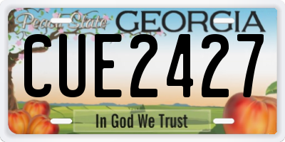 GA license plate CUE2427