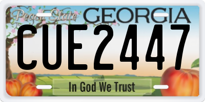 GA license plate CUE2447