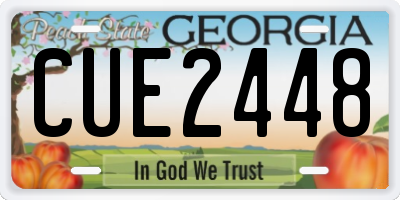 GA license plate CUE2448