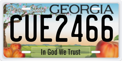 GA license plate CUE2466