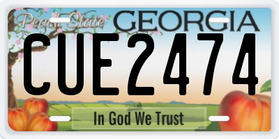 GA license plate CUE2474