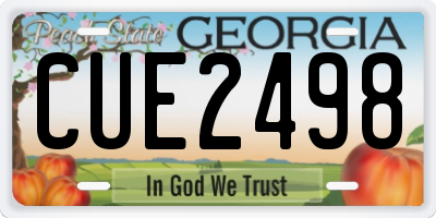 GA license plate CUE2498