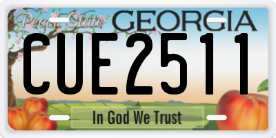 GA license plate CUE2511