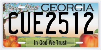 GA license plate CUE2512
