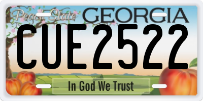 GA license plate CUE2522