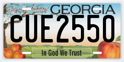 GA license plate CUE2550