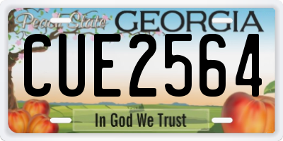 GA license plate CUE2564