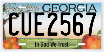 GA license plate CUE2567
