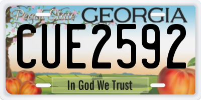 GA license plate CUE2592