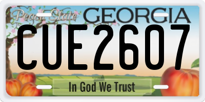 GA license plate CUE2607