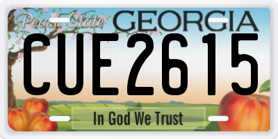 GA license plate CUE2615