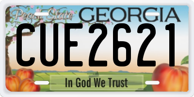 GA license plate CUE2621