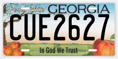 GA license plate CUE2627