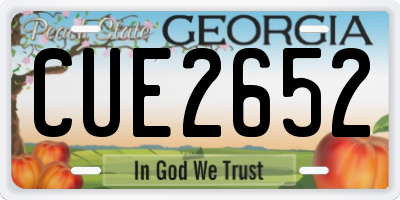 GA license plate CUE2652