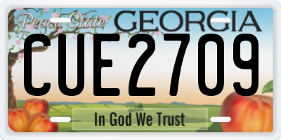 GA license plate CUE2709