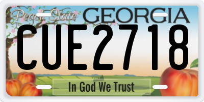 GA license plate CUE2718