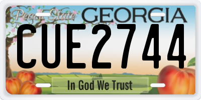 GA license plate CUE2744