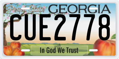 GA license plate CUE2778