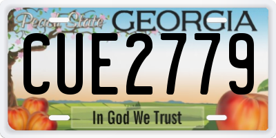 GA license plate CUE2779