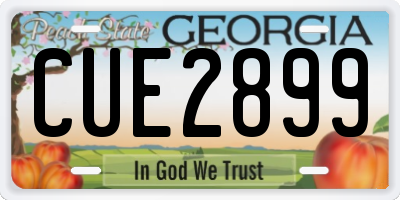 GA license plate CUE2899