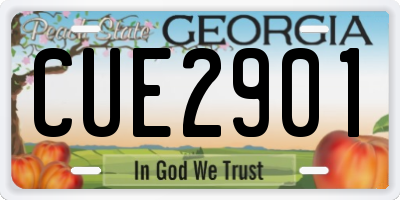 GA license plate CUE2901