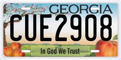 GA license plate CUE2908