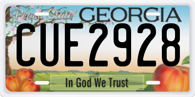 GA license plate CUE2928