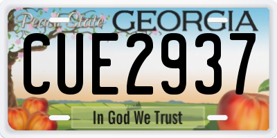 GA license plate CUE2937
