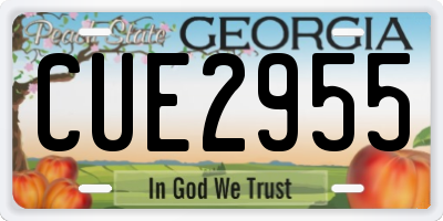 GA license plate CUE2955