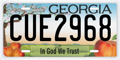 GA license plate CUE2968