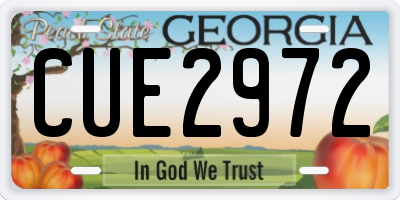 GA license plate CUE2972
