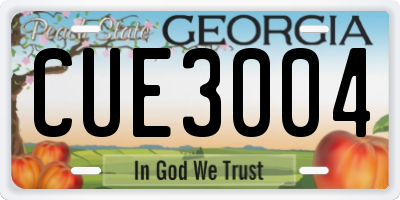 GA license plate CUE3004