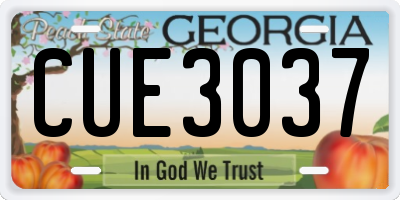 GA license plate CUE3037