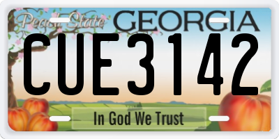 GA license plate CUE3142