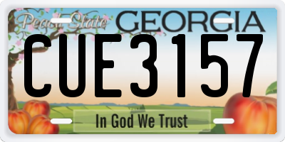 GA license plate CUE3157