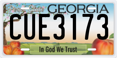 GA license plate CUE3173