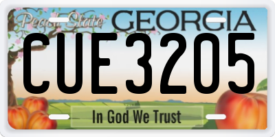 GA license plate CUE3205