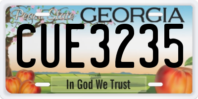 GA license plate CUE3235